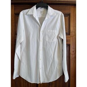 J.Crew white and printed cotton button-down shirt size small